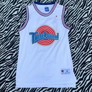 Red,white, & blue tune squad basketball jersey